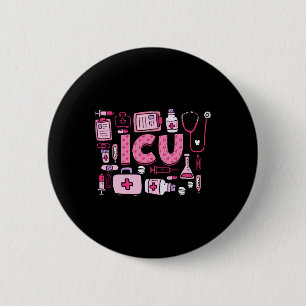 Icu Happy Valentines Day Intensive Care Unit Nurse 6 Cm Round Badge