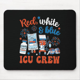 Icu Nurse 4th July Independence Day Red White Blue Mouse Mat