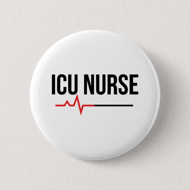 ICU Nurse 6 Cm Round Badge (Front)