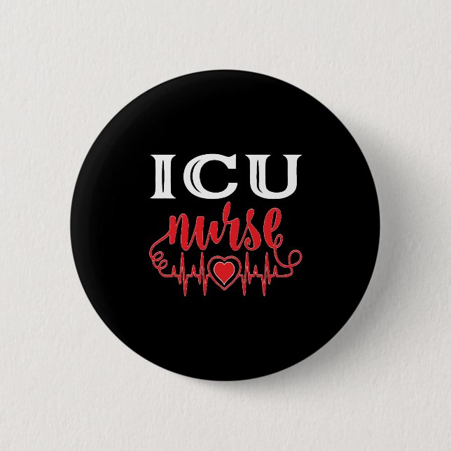 ICU Nurse 6 Cm Round Badge (Front)