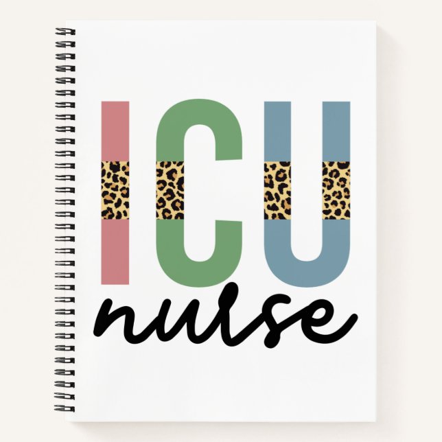 ICU Nurse Cheetah RN nurse Appreciation gifts Notebook (Front)