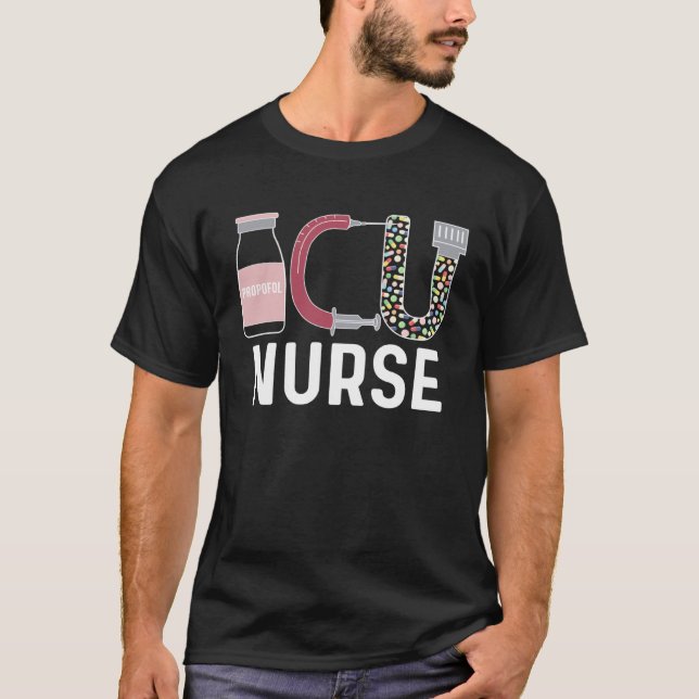 ICU Nurse Cute Intensive Care Unit Nurse ICU Nursi T-Shirt (Front)