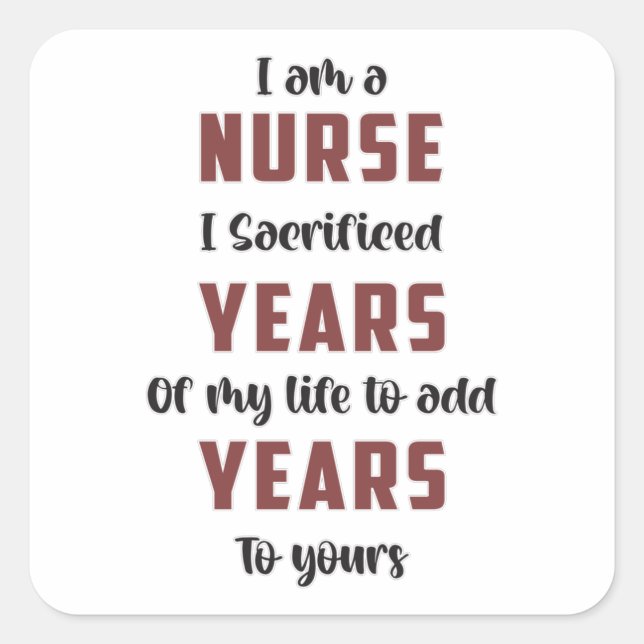 ICU Nurse Emergency Ambulance Medicine Hospital Square Sticker (Front)