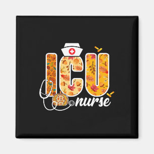 Icu Nurse Fall Autumn Leaves Thanksgiving Healthca Magnet
