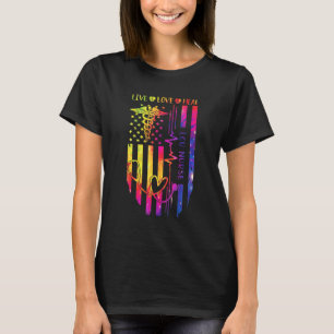 ICU Nurse Flag USA Intensive Care Unit Nursing Tie T-Shirt