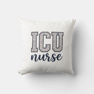 ICU Nurse Floral Varsity Shirt Design_1 Cushion