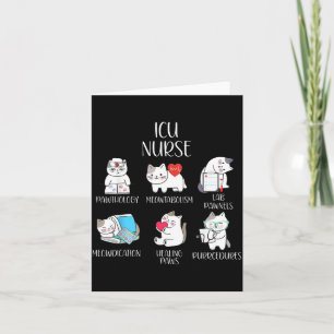 ICU Nurse Funny Cat Intensive Care Unit Nursing Card