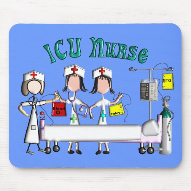 ICU Nurse Gifts Unique 3D Artist Graphics Mouse Mat (Front)