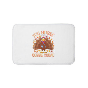ICU Nurse Gobble Squad Women Men ICU Nurse Thanksg Bath Mat