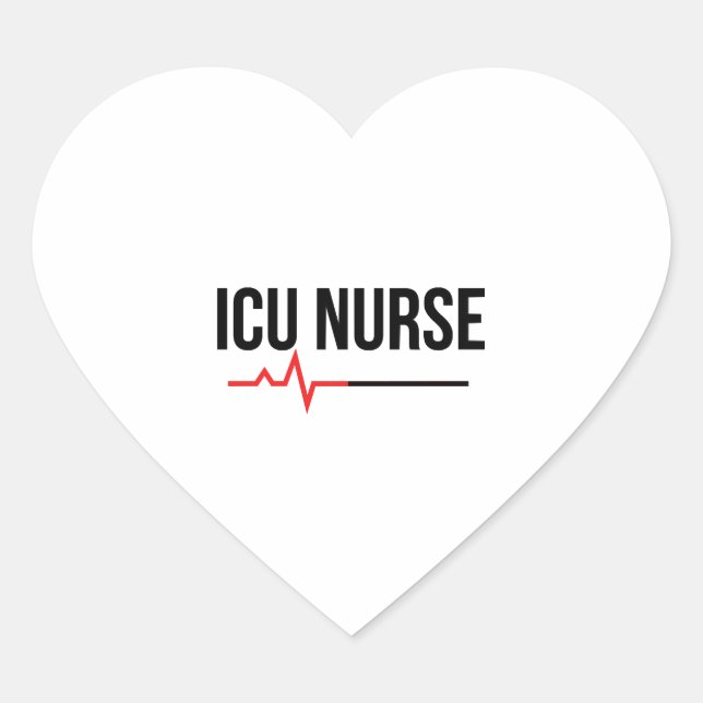 ICU Nurse Heart Sticker (Front)