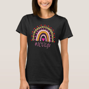Icu Nurse Leopard Rainbow Nurse's Week T-Shirt