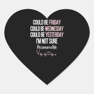 ICU Nurse Life Intensive Care Unit ICU Nursing Heart Sticker