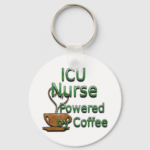 ICU Nurse Powered by Coffee Key Ring