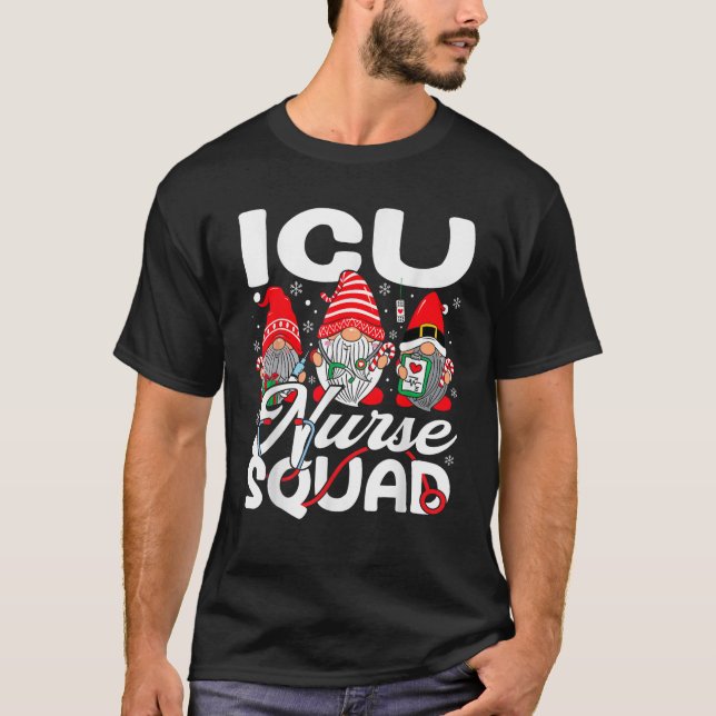 ICU Nurse Squad Gnomes Stethoscope Intensive Care  T-Shirt (Front)