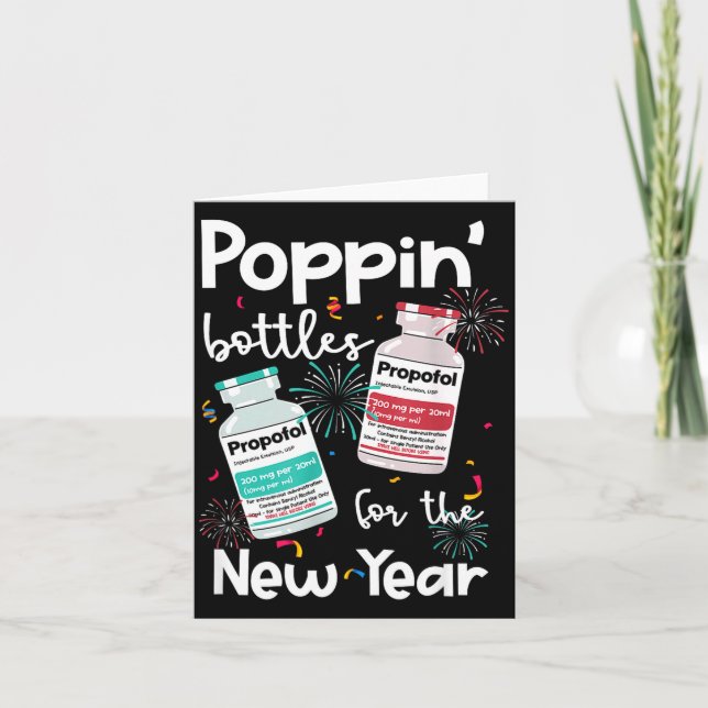 Icu Nurses New Year Eve Outfits Pn Bottles Cu Er N Card (Front)