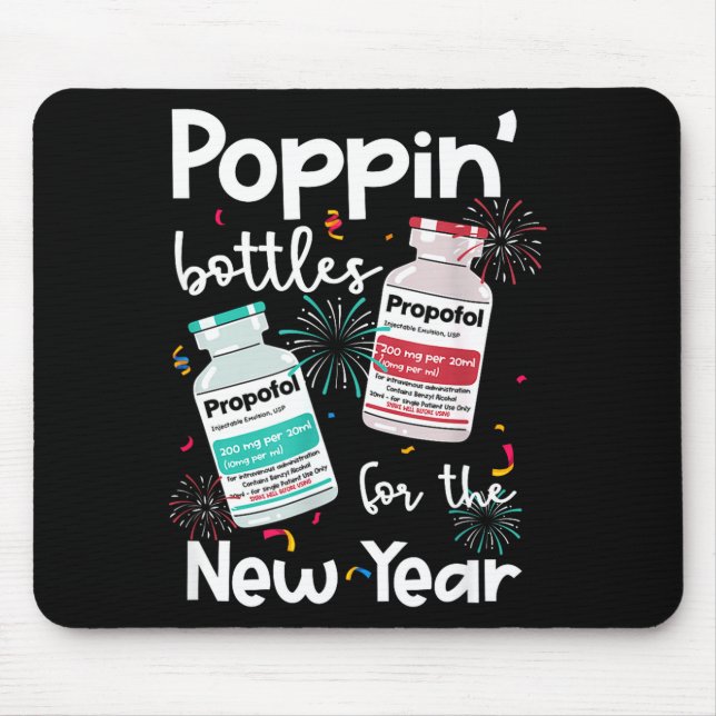 Icu Nurses New Year Eve Outfits Pn Bottles Cu Er N Mouse Mat (Front)