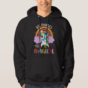 Icu Nurses Rn Nursing Magical Unicorn Rainbow Hoodie