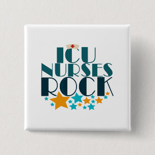 ICU Nurses Rock 15 Cm Square Badge