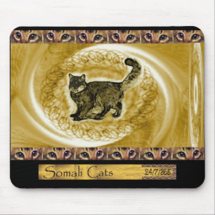 ICU Somali Cat Scribbles Mouse Mat