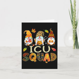 Icu Squad Gnome Nurse Leopard Thanksgiving Fall St Card