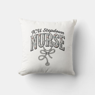 ICU Stepdown Nurse Vintage Floral Stethoscope Shir Cushion