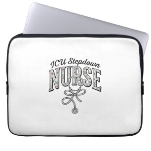 ICU Stepdown Nurse Vintage Floral Stethoscope Shir Laptop Sleeve