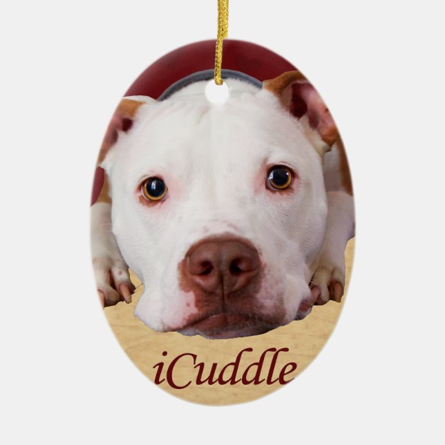 iCuddle Pitbull Ceramic Tree Decoration (Front)