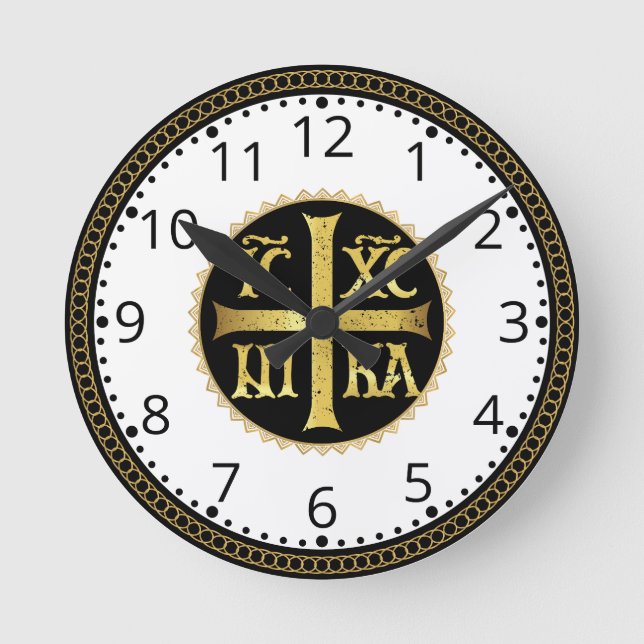 ICXC Number Jesus Orthodox  Round Clock (Front)