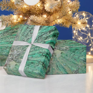 Icy Aqua Art Glass Wintery Christmas Elegance Wrapping Paper