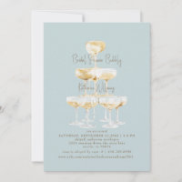 Icy Blue Bridal Shower Bubbly Champagne 