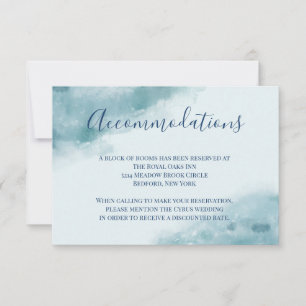 Icy Blue Frosted Watercolor Accommodations Invitation