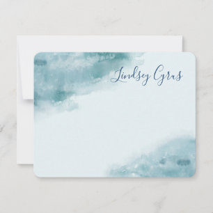 Icy Blue Frosted Watercolor Card