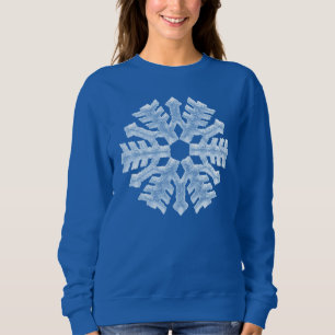 Icy Blue Frozen Snowflake Frosty Winter Christmas Sweatshirt