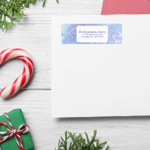 Icy Blue Glitter Personalised Address Label