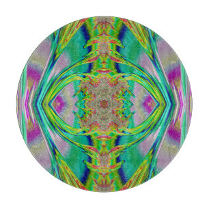 Icy blue green yellow purple original design cutting board