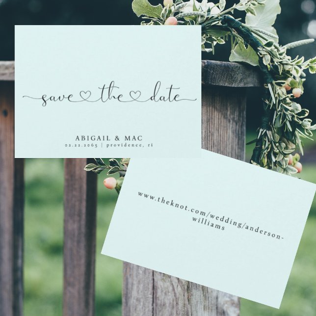 Icy Blue Heart Font Save the Date (Creator Uploaded)