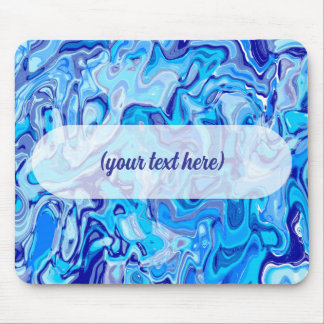 Icy Blue Marble Texture Liquid Metal Abstract Mouse Mat