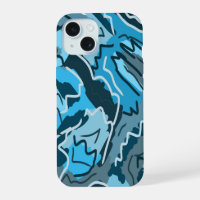 Icy Blue Marbled Abstract
