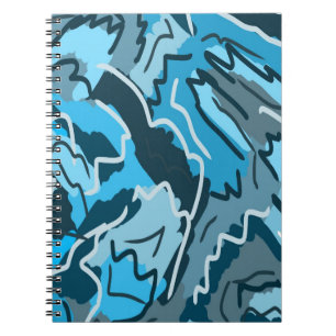 Icy Blue Marbled Abstract Notebook