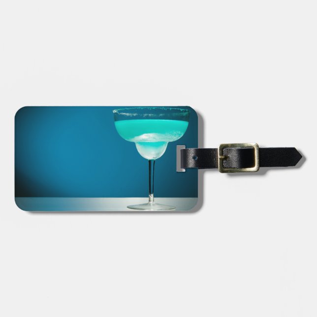 Icy Blue Margarita Luggage Tag (Front Horizontal)