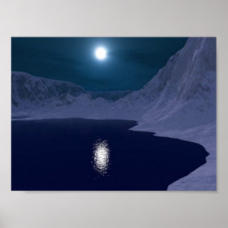 Icy Blue Moonlight Poster