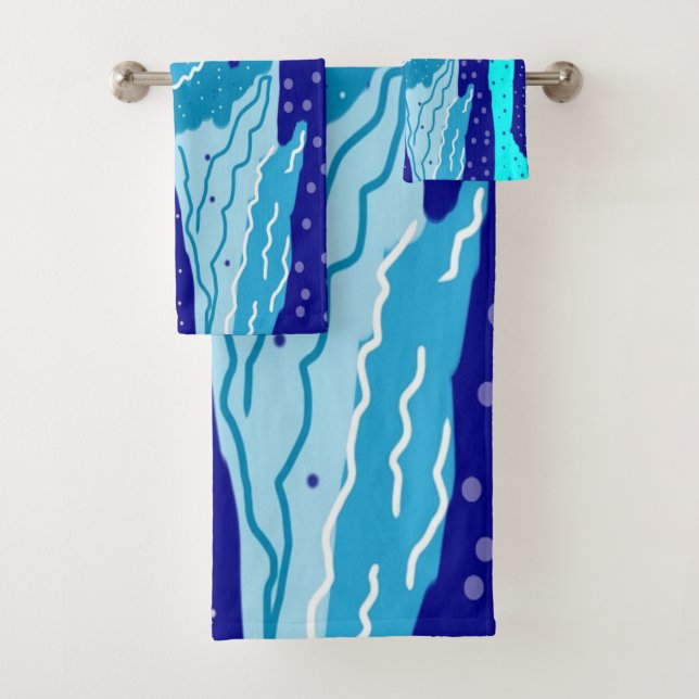Icy Blue Ocean  Bath Towel Set (Insitu)