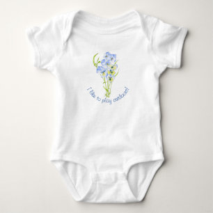 Icy Blue Pansies on a   Baby Bodysuit