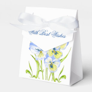 Icy Blue Pansies on a Favour Box