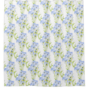 Icy Blue Pansies on a Shower Curtain