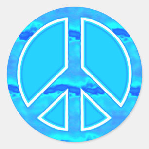 Icy Blue Peace Classic Round Sticker