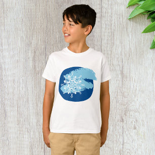 Icy Blue Snowflake Abstract Winter Circle T-Shirt