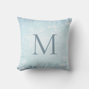 Icy Blue Snowflake Signature Cushion