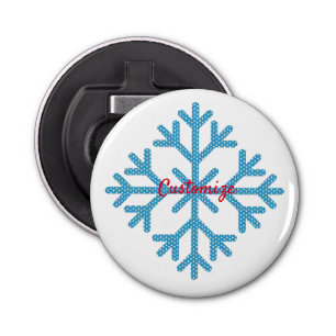 Icy Blue Snowflake Thunder_Cove Bottle Opener