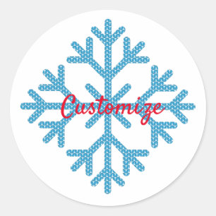 Icy Blue Snowflake Thunder_Cove     Classic Round Sticker